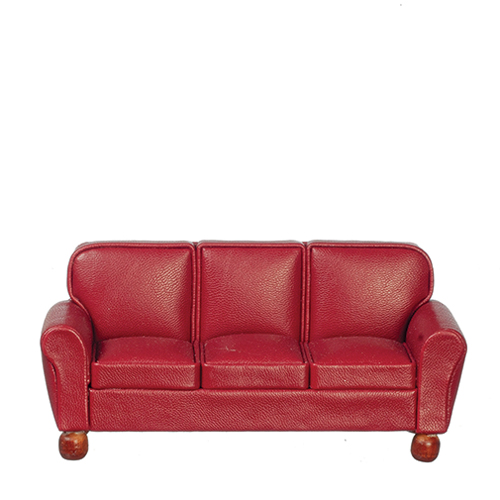 Leather Sofa, Burgundy